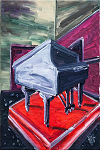 Üzeri Örtülü Bir Kuyruklu Piyano Tablosu Görüntüsü